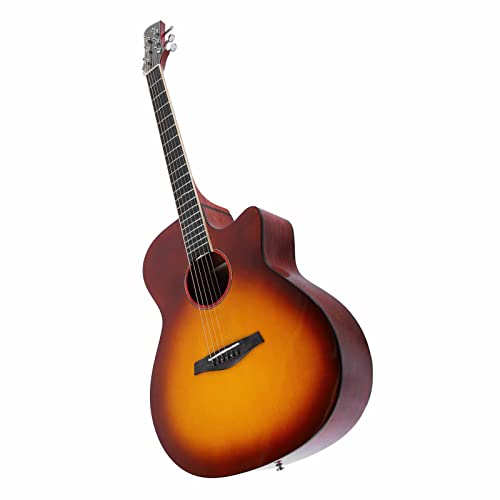 Guitare folk de 41 pouces, texture fine ton brillant forte pénétration guitare acoustique à faible pression avec chiffon de nettoyage pour les voyages pour les(Couleur du coucher du soleil) - Les Beatles, Paul McCartney, John Lennon, RIngo Starr, George Harrison Guitare folk de 41 pouces, texture fine ton brillant forte pénétration guitare acoustique à faible pression avec chiffon de nettoyage pour les voyages pour les(Couleur du coucher du soleil)