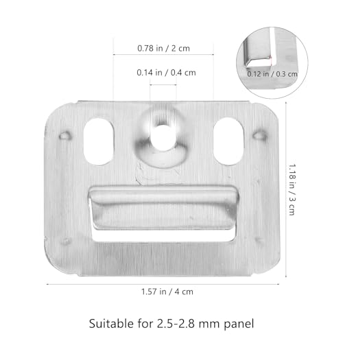 Image of HEMOTON 100pcs Wall Buckle Interlocking Hanging Bracket Couch Clips Wall Panel Fixings Furniture Fixings Hanger Wall Panel Clips Wall Mounting Clips Stainless Steel Silver Clip
