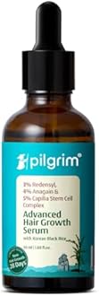 PILGRIM Redensyl 3%+Anagain 4% Advanced Hair Growth Serum For Scalp(50Ml) With Natural Ingredients Korean Black Rice,Controls Hair Fall,Stimulates,Increases Hair Density|Hairgrowth Serum For Unisex