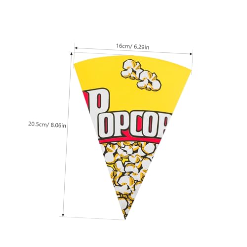 Image of TOYANDONA 100 Pcs Paper Popcorn Bags, Cone Shaped Party Popcorn Boxes Candy Container Great Carnival Snacking Bags for Birthday Theater Themed Parties Movie Nights (Pack of 2)