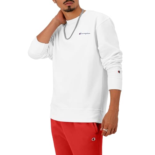 Champion Herren Powerblend Sweatshirt, Weiße kleine Schrift, S – Ansicht 3