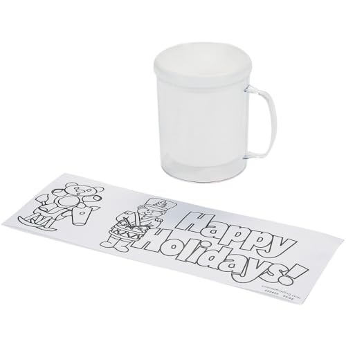 Fun Express Christmas Mugs Set of 4 Kids - 12 Pack Color Your Own Holiday Artist Plastic Mugs with Handles | Craft Kits for Christmas Party Activities & DIY Mug Painting Projects — view 2