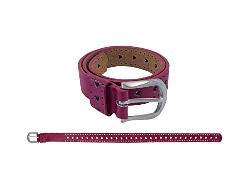 bb-Klostermann Meisjesriem met hartjes, wijnrood (60)