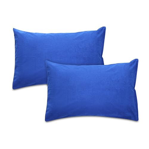 Image of The Maximus Waterproof & Dustproof Terry Cotton Pillow Protector Standard Size, Set of 2, Royal Blue (18 inch x28 inch)