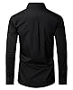 DEMEANOR Dress Shirts for Men Long Sleeve Mens Dress Shirts Cotton Regular Non Iron Formal Shirts for Men Black #2