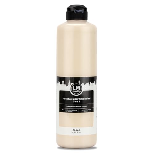 LM-Kreativ Peinture pour Baignoire 3 en 1 2K 500 ml - Grès - Peinture pour Carrelage de Salle de...