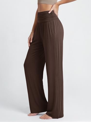 Image of ODODOS Women's Wide Leg Palazzo Lounge Pants with Pockets Light Weight Loose Comfy Casual Pajama Pants-26 /28 /30 inch /32 inch Inseam