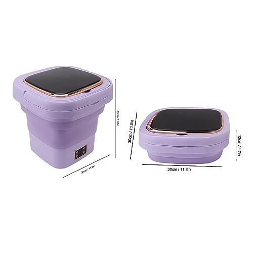 Máquina de Lavar Pequena Máquina de Lavar Portátil 9L Dobrável Baixo Ruído Alta Eficiência (Roxo)