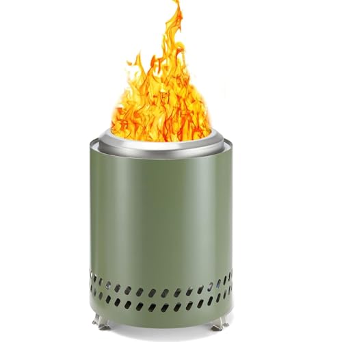 Hoguera de mesa, hoguera de acero inoxidable sin humo de 7 pulgadas para camping, patio al aire libre y patio trasero, hoguera portátil de leña o combustible, 2.6 libras