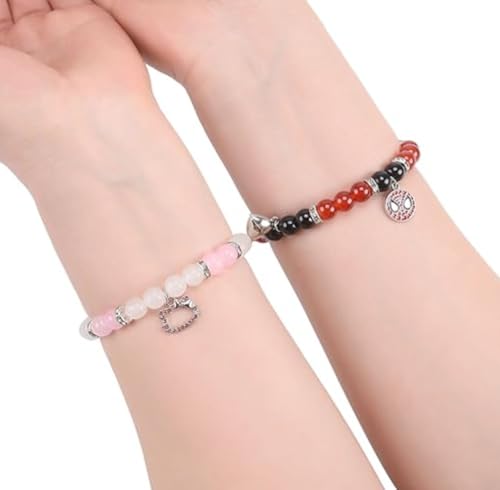 Image of Spiderman Kitty Magnetic Friendship Bracelets, Couple's Bracelets, Valentine's Day Gifts for BFF, BF, GF, Women, Men, Girls, Kids