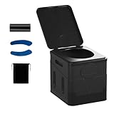 BOLAXHCA Inodoro plegable portátil para viajes de camping, inodoro de emergencia plegable para coche, inodoro reutilizable para adultos y niños, duradero, fácil instalación, fácil de usar – Sch