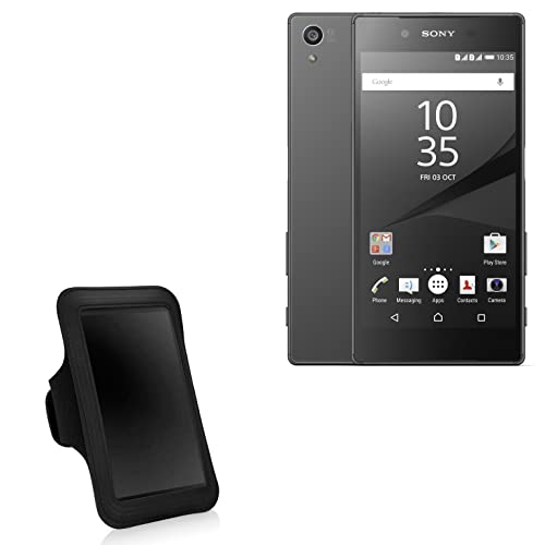 BoxWave Case Compatible with Sony Xperia Z5 - Sports Armband, Adjustable Armband for Workout and Running for Sony Xperia Z5 - Jet Black