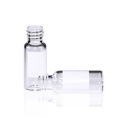 Autosampler Vial, Clear Chromatography Lab Vial, Hplc Lc Gc 1.5 Ml Wide Opening Short Screw-Thread Sample Vial With Write-On Spot, Clear, 12X32Mm, 8-425 Top Type, 100 Pcs/Pk By Alwsci #TOP1