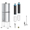 Alkaline Waterdrop Gravity-fed Water Filter System, Increase PH, Reduces Fluoride and up to 99% of Chlorine, with 4 Filters and Metal Spigot, King Tank Series, 2.25G