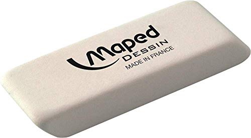 Maped Gomme Dessin, Format médium M010013 Blanc