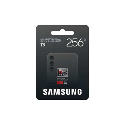 Image of Samsung microSDXC T9 256GB, Transfer Speeds Up to 200MB /s | microSD made for Avid Gamers & Professional Creators (MB-MH256T /AM)