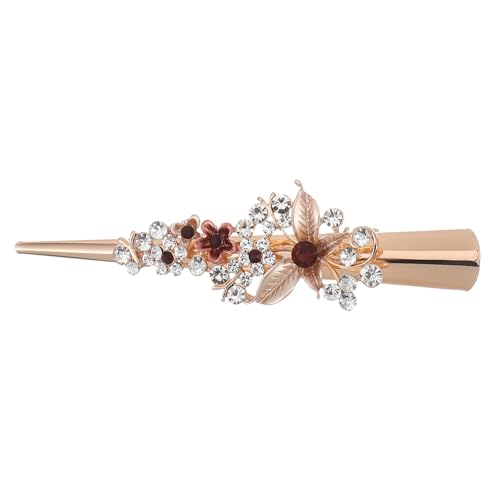 Pince à cheveux fleur strass café pour coiffure de soirée