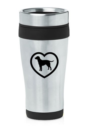 Black 16Oz Insulated Stainless Steel Travel Mug Z2266 Lab Labrador Retriever Heart #TOP23