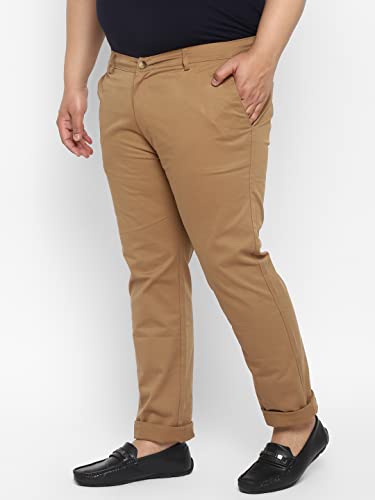 Image of Urbano Plus Men Mid Rise Cotton Regular Fit Casual Chino Pants Stretch