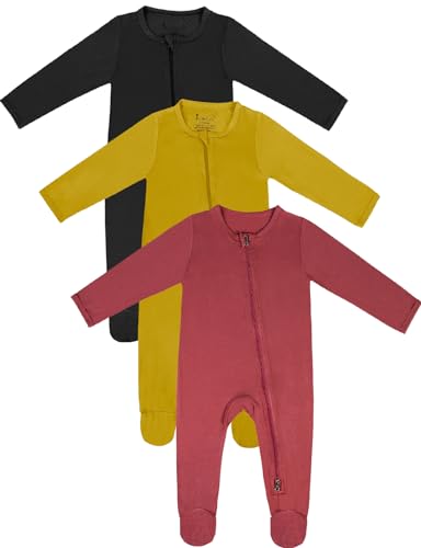 Image of Jimonda Baby Footies Pajamas, Unisex Baby Long Sleeve Sleepers,2-Way Zipper Front, Sleep’N Play Footed