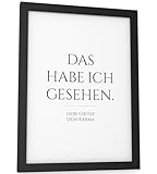 Papierschmiede® Bilder Home Kunstdruck mit Rahmen A5 (15x21 cm) Spruch Poster Zuhause Schrift Bild Wanddeko in schwarz weiß, Sprüche für Wohnzimmer Büro Küche, Karma