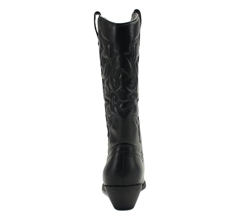 Image of Soda Women's Mug Round Toe Faux Suede Stacked Heel Western Ankle Bootie