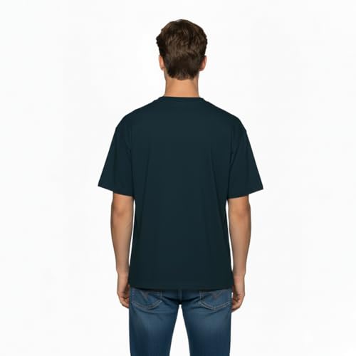 Image of Van Heusen Men's Premium Cotton Oversized Drop Shoulder Brand Logo T-Shirt