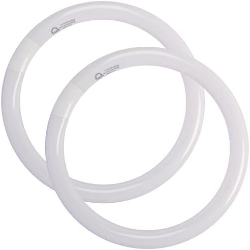COOGGALAN Circline Fluorescent Bulb FC12T9, 12 Inch T9 32 Watt Circular Light Bulbs, Replacement for Typical Round Ceiling Lamp Tube, Daylight 6500K 2100 Lumens 16000 Hours, G10q 4 Pin Base, 2 Pack