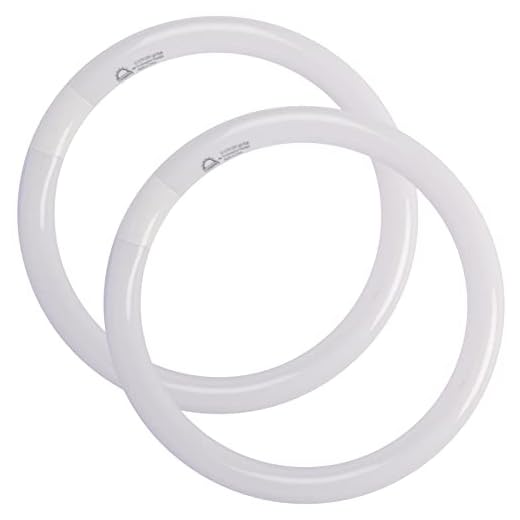 COOGGALAN Circline Fluorescent Bulb FC12T9, 12 Inch T9 32 Watt Circular Light Bulbs, Replacement for Typical Round Ceiling Lamp Tube, Daylight 6500K 2100 Lumens 16000 Hours, G10q 4 Pin Base, 2 Pack