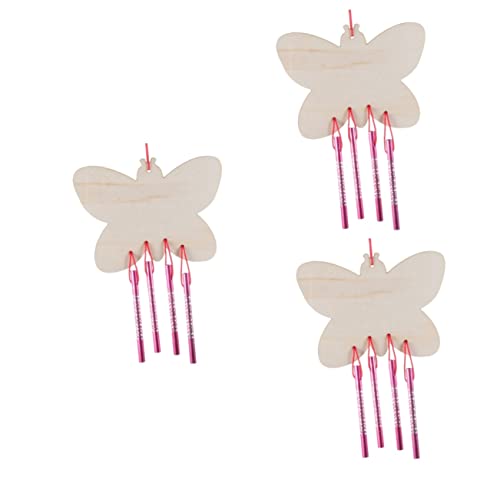 Villcase 24 Sets Wooden Wind Chimes Hand Decor Diy Wind Chimes Rabbit Decor Diy Craft Graffiti Wind Bell Paintable Wind Bell Wood Child Material Coloring Kids Decor Wood Doodle Wind Chime #TOP24