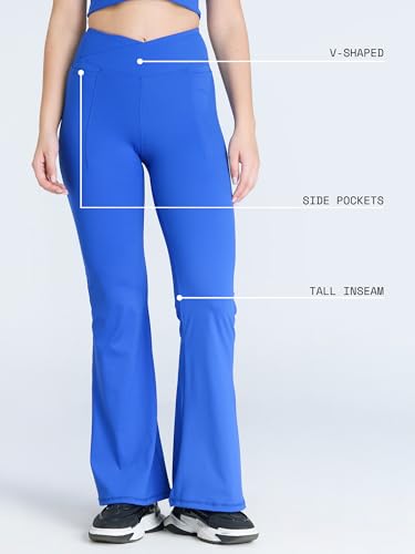 Image of CAVA Tall Hourglass Flared Leggings for Women | V-Waistband, Anti-Camel Toe Design, Tall Fit, Flared Bottoms, Deep Pockets, Sculpting Stretch Fabric