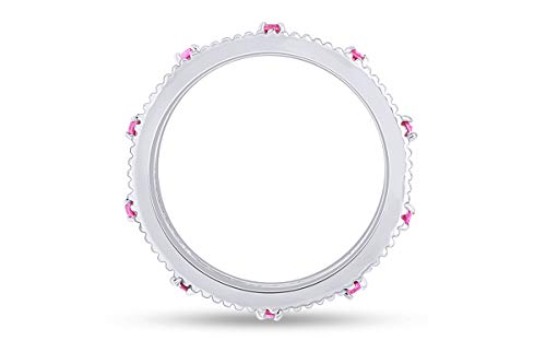 Stackable Ring for Women, 14K Gold Over 925 Sterling Silver with Round Cut Simulated Tourmaline, Dainty Band Ring Jewelry Gift for Her (Band width 3.5mm)3