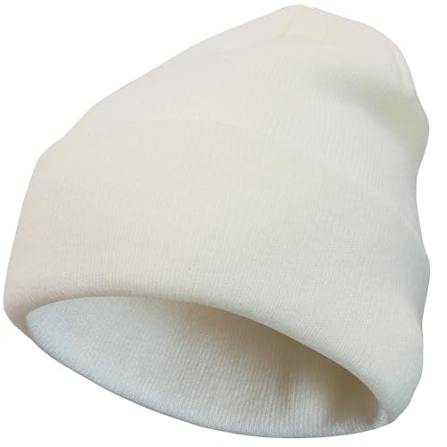 VIAUMBR Gorro de invierno para hombre y mujer, gorro de punto, gorro de invierno, gorro deportivo, gorro de punto, térmico, suave, transpirable, clásico, unisex, V048, blanco, 48 Blanco, 48-60