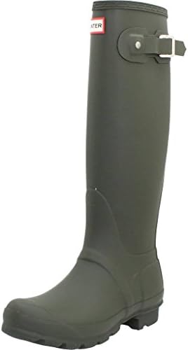Hunter Original Women's Tall Waterproof Rain Boots (Olive Leaf Green, US Size 9, Vegan)