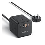 PD20W Cube Extension Lead with 4 USB Slots, Kemelo 4 Way (13A/3250W) Multi Plug Extension Cable with Child Safety UK Desktop Power Extension Socket,1.5M Extension Cords for Home Dorm Office