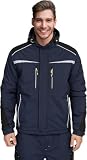 Coupe-vent et froid : cette veste de travail d'hiver fonctionnelle pour homme protège efficacement contre le froid, le vent et la pluie légère grâce à son revêtement spécial softshell. Idéal pour les artisans, les constructeurs ou les professionnels de plein air qui ont besoin de vêtements fiables même par temps d'hiver.