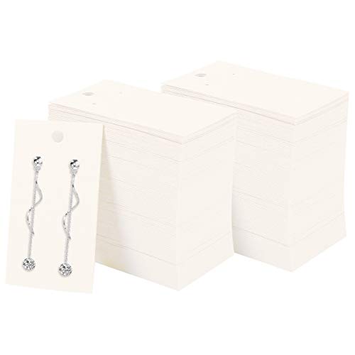 BEADNOVA Earring Holder for Selling 220 Pcs White Earring Display Card Ear Studs Card Jewelry Card (2 x 3.5 Inches, White)