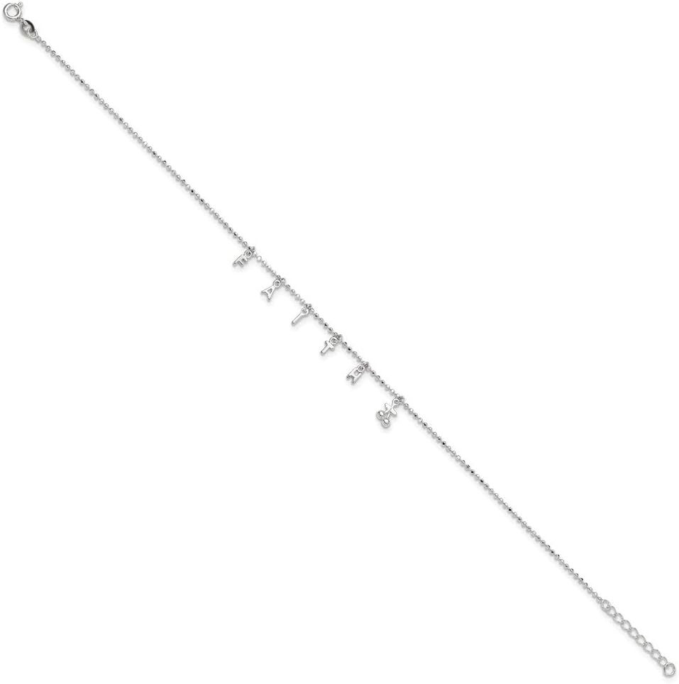 Diamond2Deal 925 Sterling Silver Spring Ring Anklet 10"