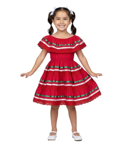 Vestido mexicano regional para celebracion del Cinco de Mayo y festivales escolares