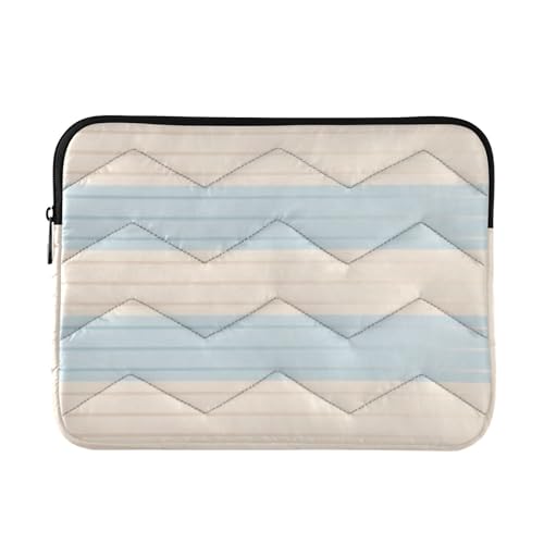Custodia per laptop 15-16 pollici per computer in poliestere morbido blu beige tinta unita piccola striscia borsa per da viaggio per da per lavoro custodia per