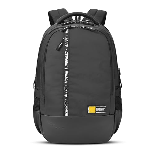 Image of Gear Inspired 19 inch /36L Large Water Resistant School Bag | Casual Backpack | Daypack | Travel Backpack | Kids Bag for Boys /Girls (Black - Black)