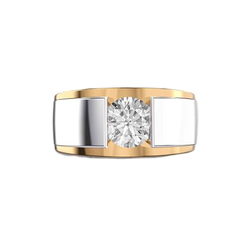 Bague solitaire moissanite argent bicolore élégance quotidienne