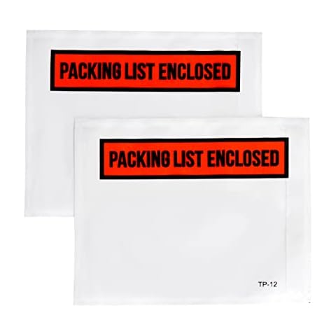 100 PCS 4.5"x 5.5" Packing List Envelopes - Self-Adhesive Shipping/Mailing Pouch Enclosed Bags for Packing Slips Invoice Label… Cover