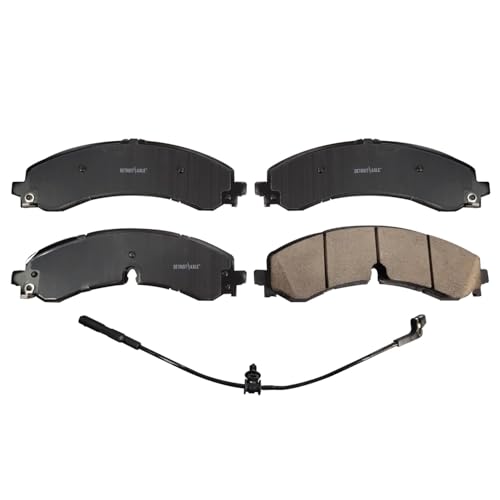 Image of Detroit Axle - Rear Brake Kit for 2020-2024 Chevrolet GMC Silverado Sierra 2500 3500 HD Drilled and Slotted Disc Brake Rotors Ceramic Brakes Pads Replacement : 14.17 inch inch Rotor