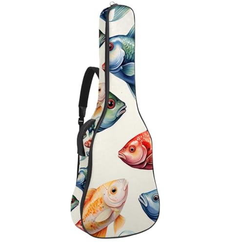Housse guitare 109 cm légère motif poisson H pour transporter votre musique partout