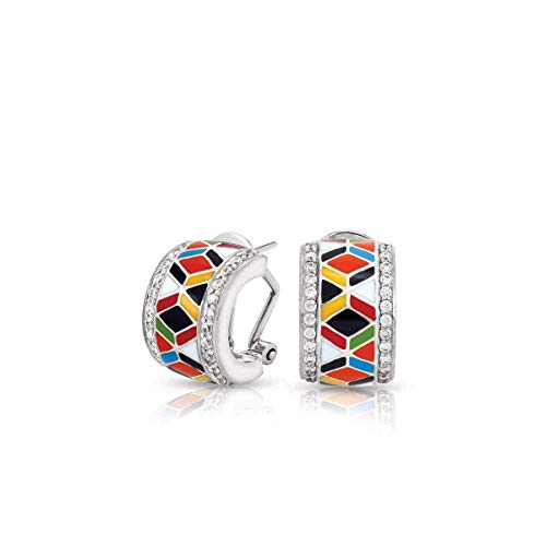 Boucles d'oreilles Forma métal émaillé bijou géométrique coloré
