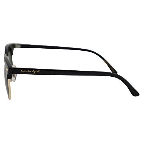 Phuket Polarized Sunglasses for Men or Women Semi Gold Metal-Rimmed Black Frame w/Grey Lens3