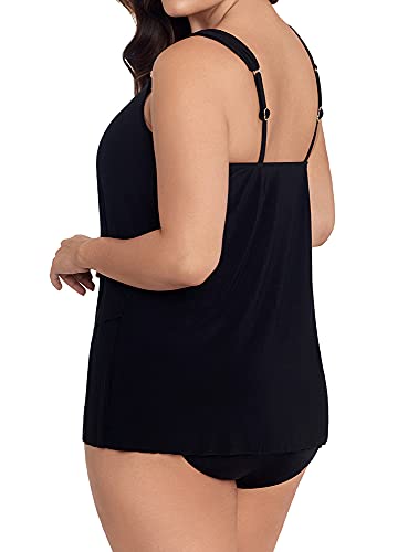 Miraclesuit Women's Plus Size Swimwear Tapiz Dazzle Scoop Neck Underwire Bra Tankini Top4