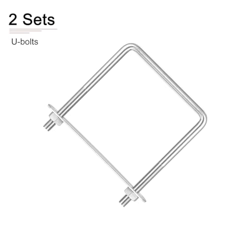 Image of DTGN M8x85x110mm(ThreadxWxL) Square U Bolt - 2Pack - Good for Trailer Pipe Replacement Parts - 304 Stainless Steel U Shape Bolts