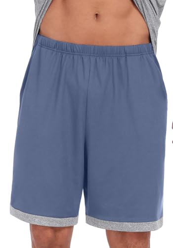 Image of Mens Pajamas Set Lightweight Summer Pjs Sleepwear Soft Comfy Short Sleeve Loungewear With Pocket (S-4X)
